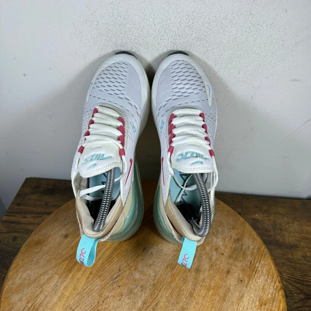 Nike Air Max 270 Women US 7.5 White Pink Teal Running DQ4698-100